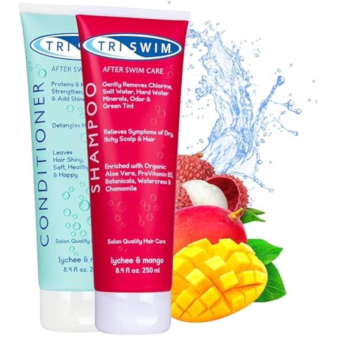 TRISWIM Chlorine Removal Shampoo & Conditioner Bundle - 250ml Vegan Duo