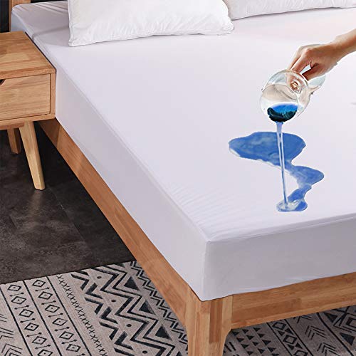 Waterproof Mattress Protector 80x200 cm Waterproof Breathable Mattress Cover with Elastic Band Fitted Sheet, 30 cm Deep 80x200cm - image 1