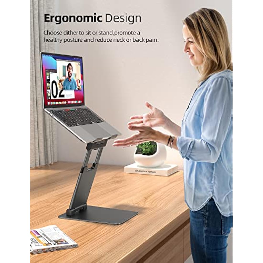 Nulaxy Adjustable Laptop Stand – Ergonomic Aluminum Riser for 10-17" Laptops