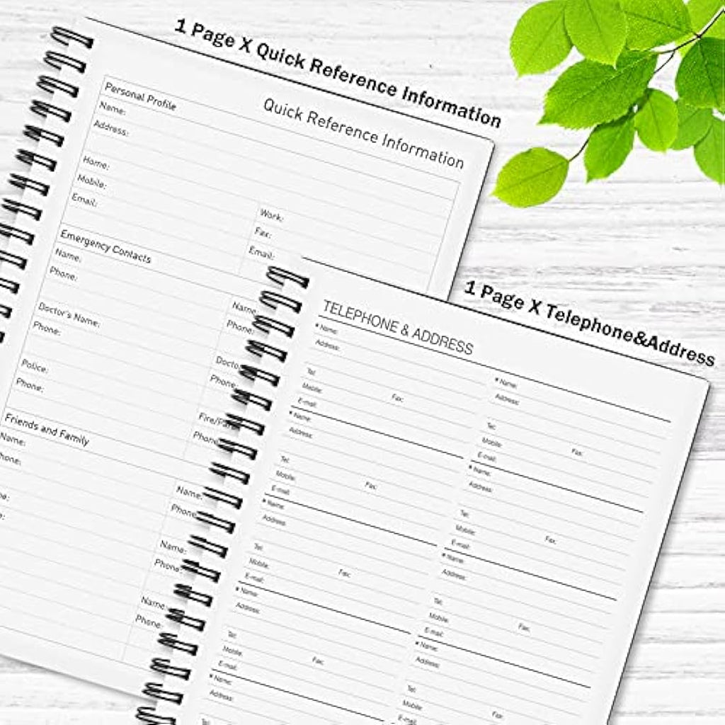 Jolof Store Undated Daily Planner – Hourly Task Notebook with PVC Cover