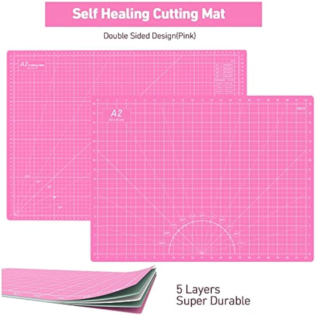 Rotary Cutter Set - Pink Quilting Kit with A2 Cutting Mat