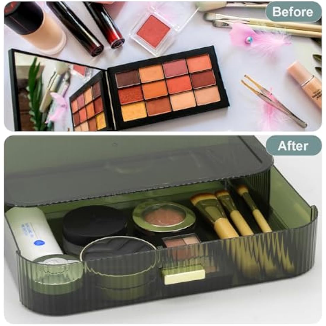 Stackable Makeup Organizer – Green PET Skincare Drawer