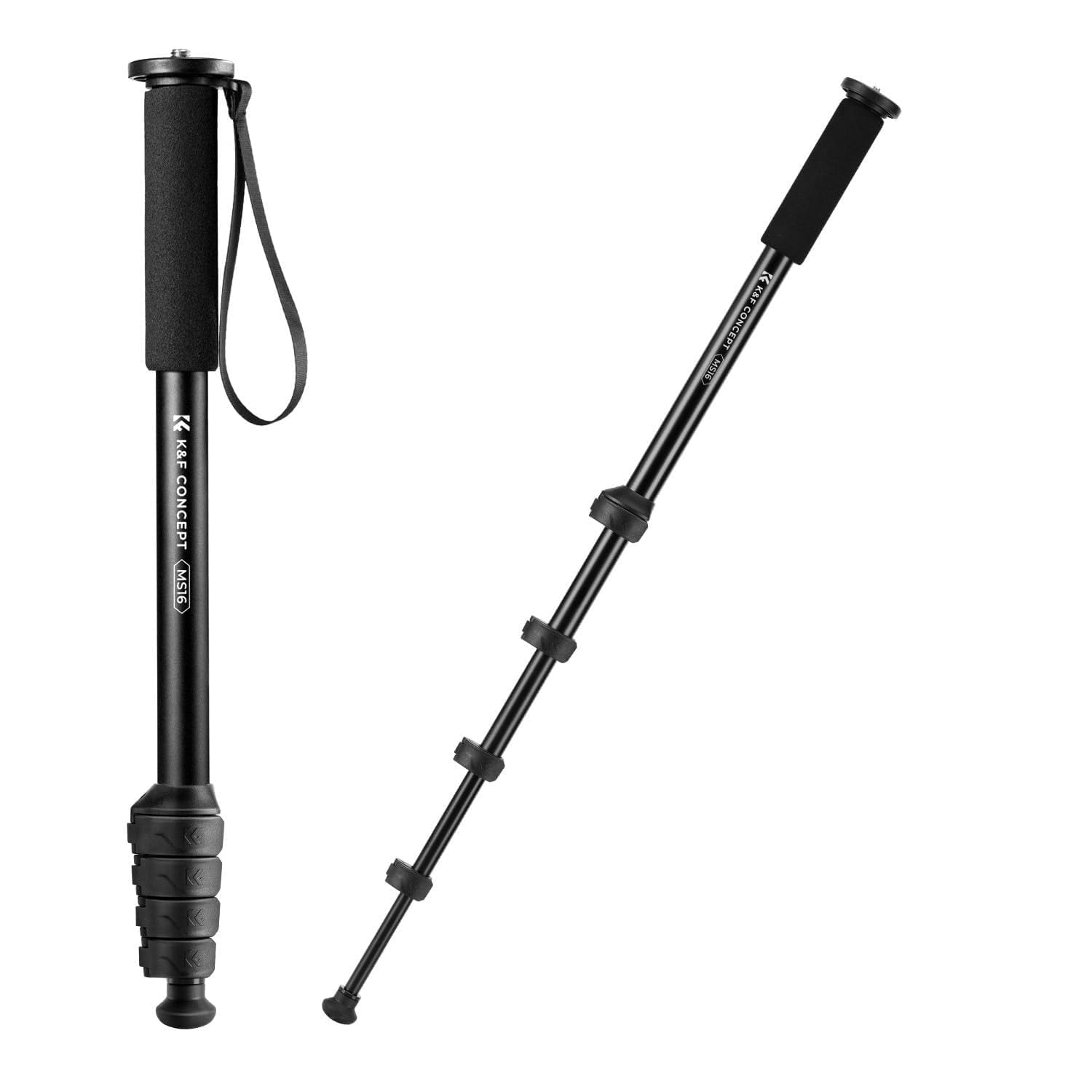 K&F CONCEPT 63" Aluminum Camera Monopod | 5-Section Lightweight Stand