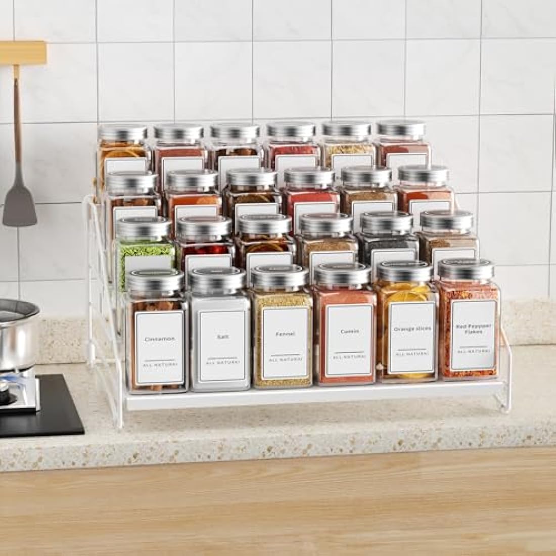 ZDDLOINP 4-Tier Spice Rack Organizer – Adjustable Metal Kitchen Storage