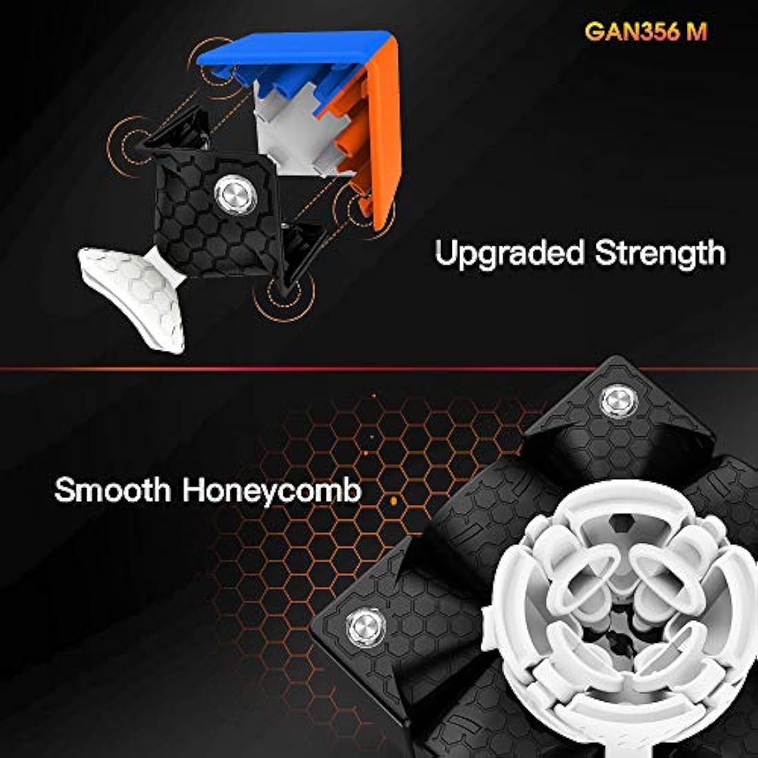 GAN 356 M Magnetic 3x3 Speed Cube – Stickerless Puzzle by