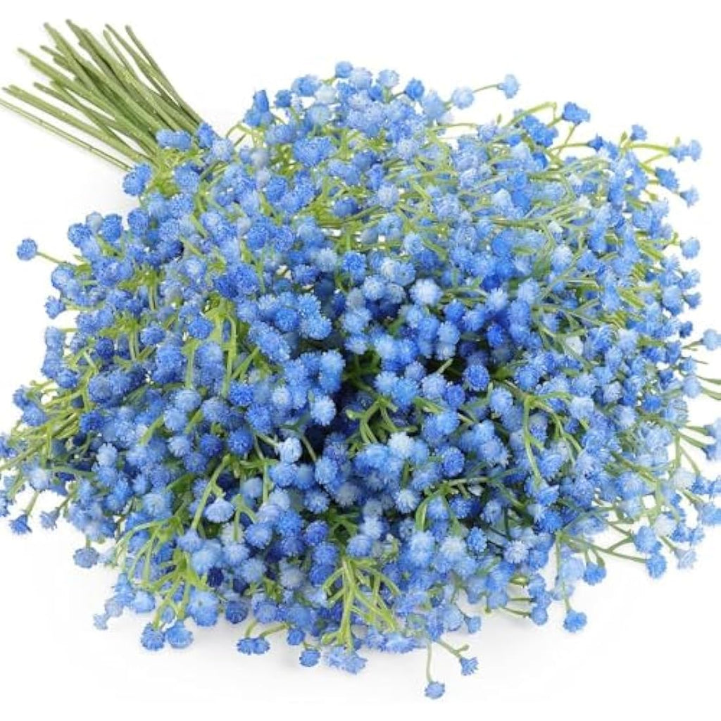 Jolof Store Blue Artificial Baby Breath Flowers - 10Pcs Fake Gypsophila