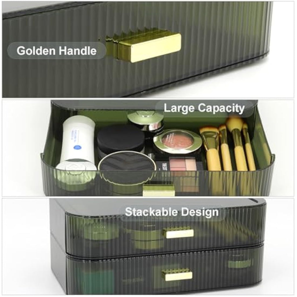 Stackable Makeup Organizer – Green PET Skincare Drawer