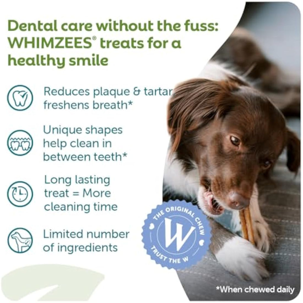 WHIMZEES Dog Dental Sticks - Large Breed Grain-Free Chews (30 Count)