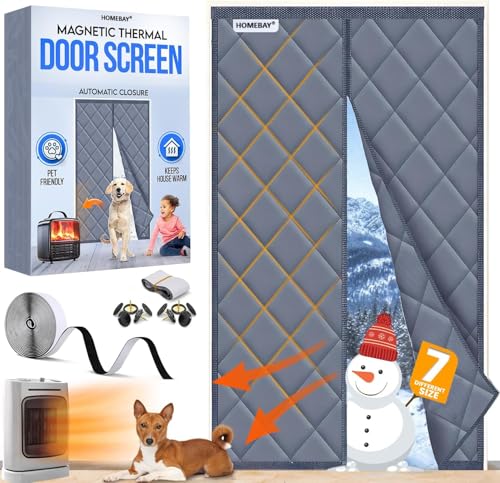 Homebay Magnetic Thermal Insulated Door Curtain – Oxford Fabric – 85x200cm