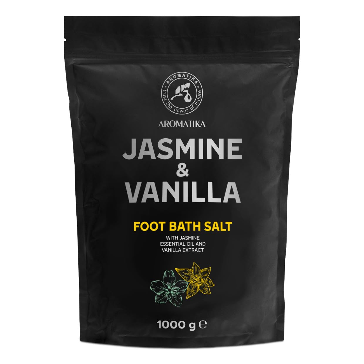 Jasmine Vanilla Foot Bath Salt – 1000g Pedicure Sea Salt Soak