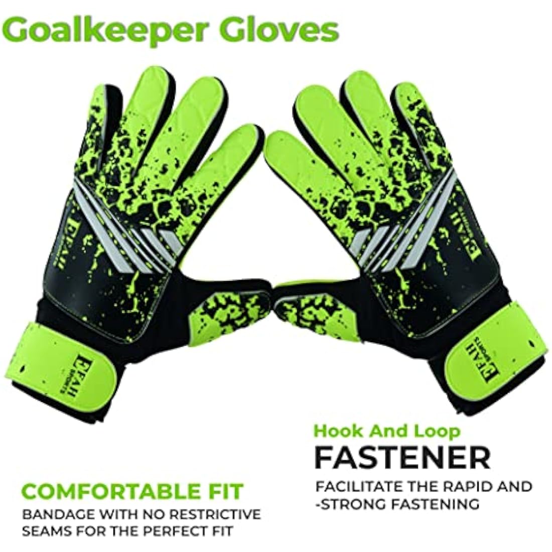 EFAH SPORTS Kids Soccer Goalkeeper Gloves – Youth Goalie Super Grip
