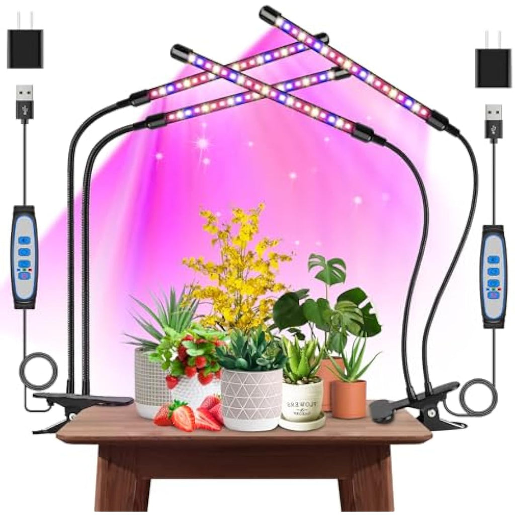 Garpsen Full Spectrum LED Grow Lights for Indoor Plants | 2-Pack Clip Lamp