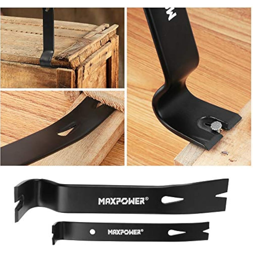 MAXPOWER 4-Piece Pry Bar and Nail Puller Set | Demolition Tool Kit