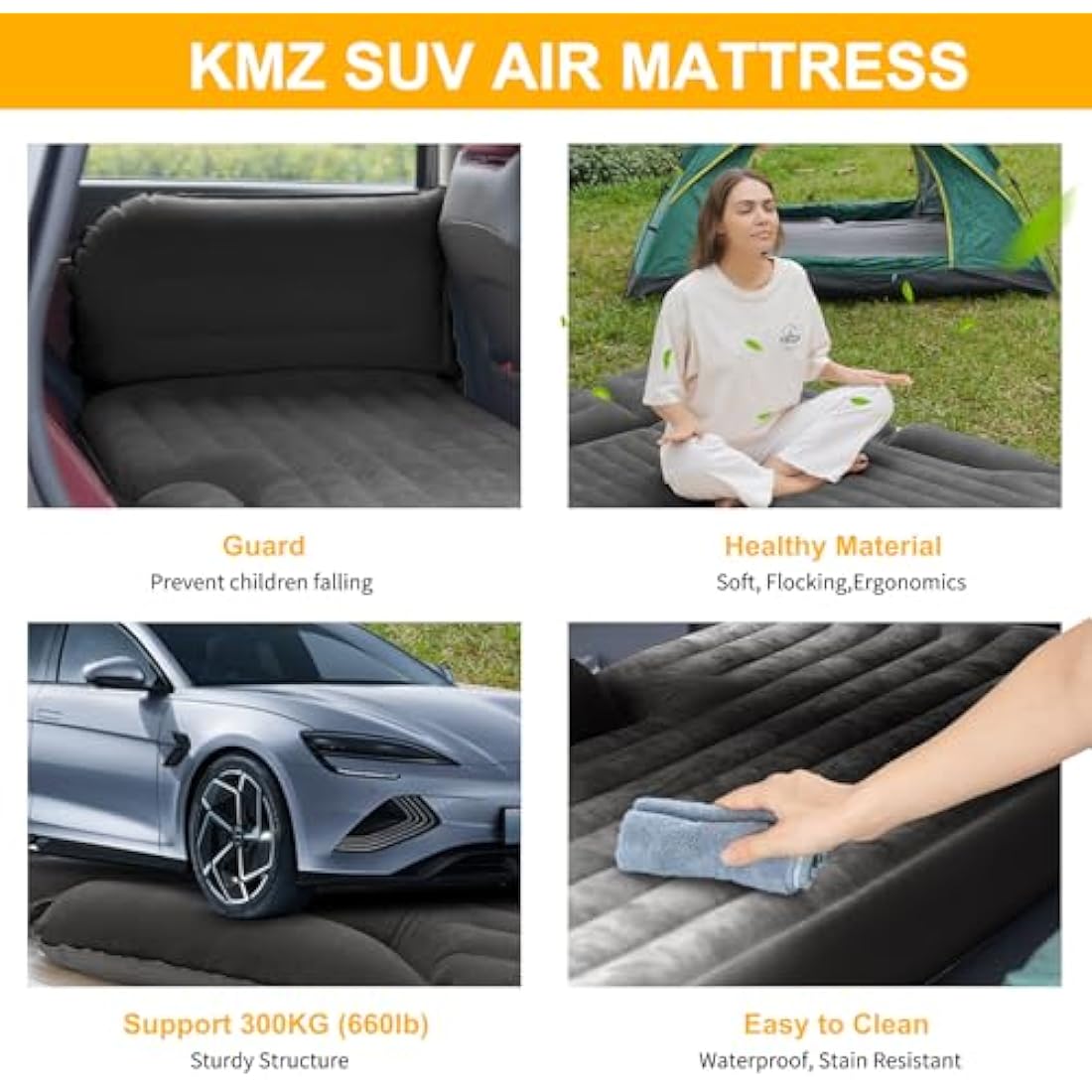 KMZ SUV Air Mattress – Thickened Double-Sided Flocked Camping Bed