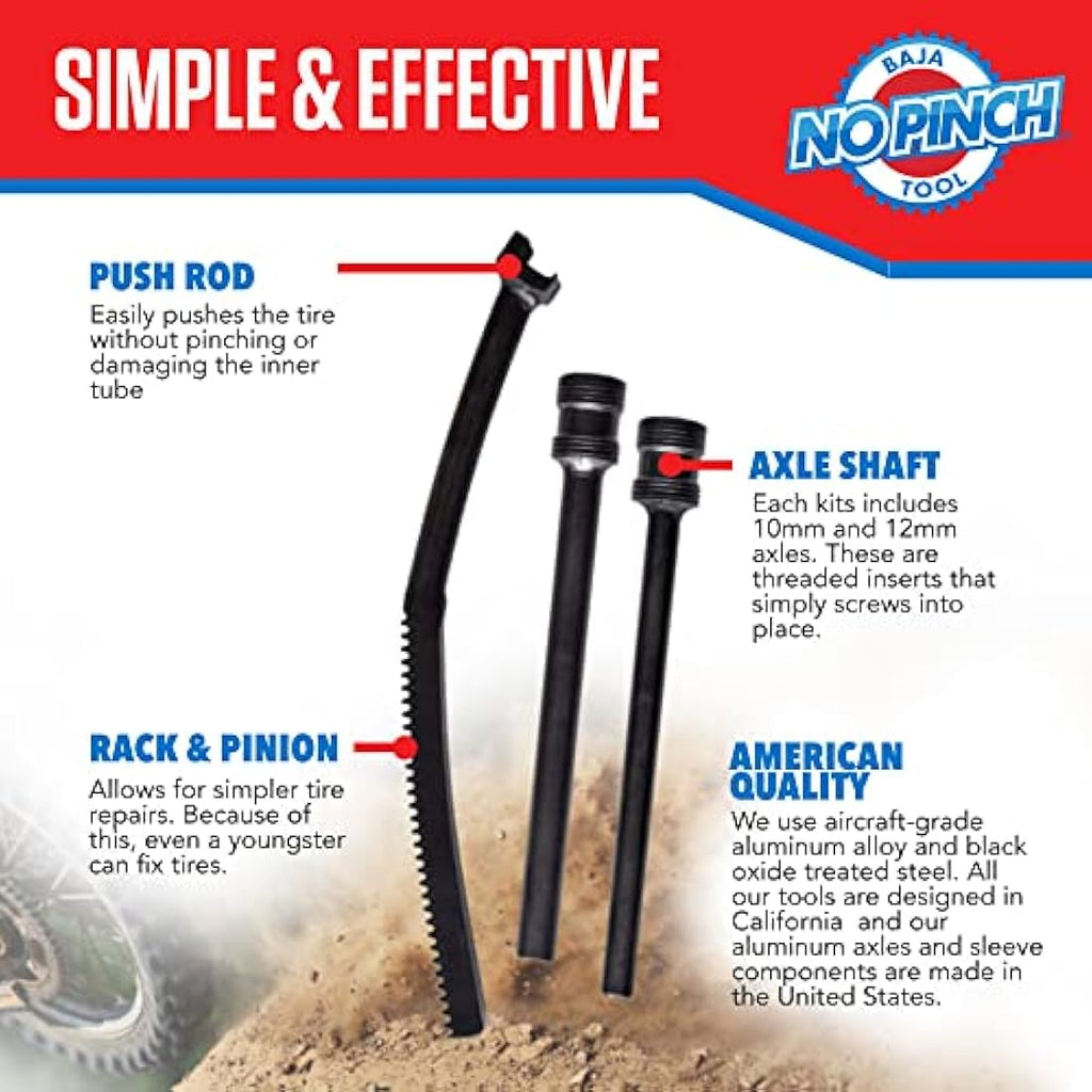 Baja No Pinch Minibike Tyre Changing Kit – 10mm/12mm Axle Sleeves