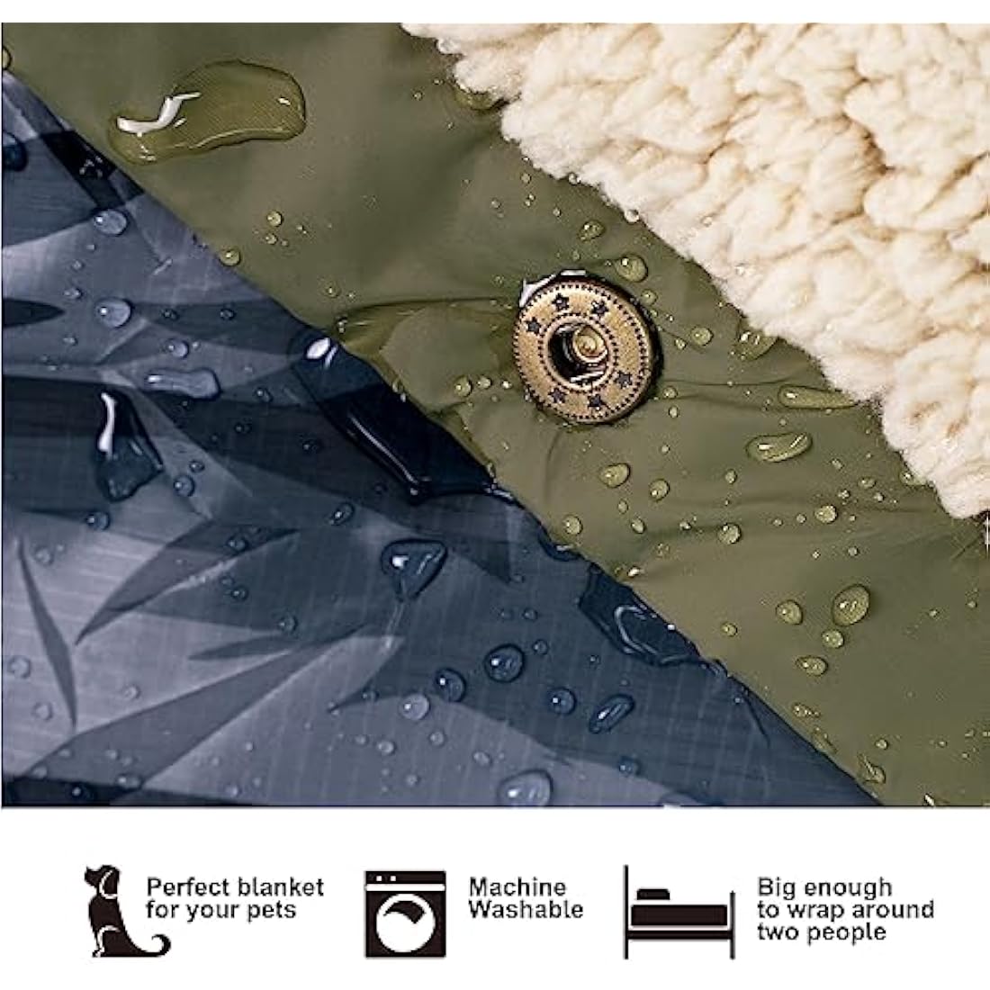 KawaGebo Kamp Sherpa Camping Blanket | Warm Puffy Quilt & Poncho