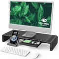 Klearlook Foldable Monitor Stand – Adjustable Riser with Drawer | Black