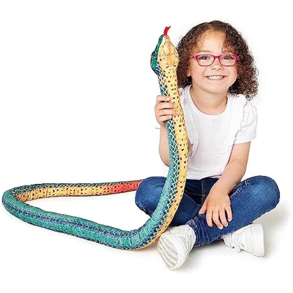 Zappi Co Plush Snake Toy | 180cm Realistic Green Ring Stuffed Animal