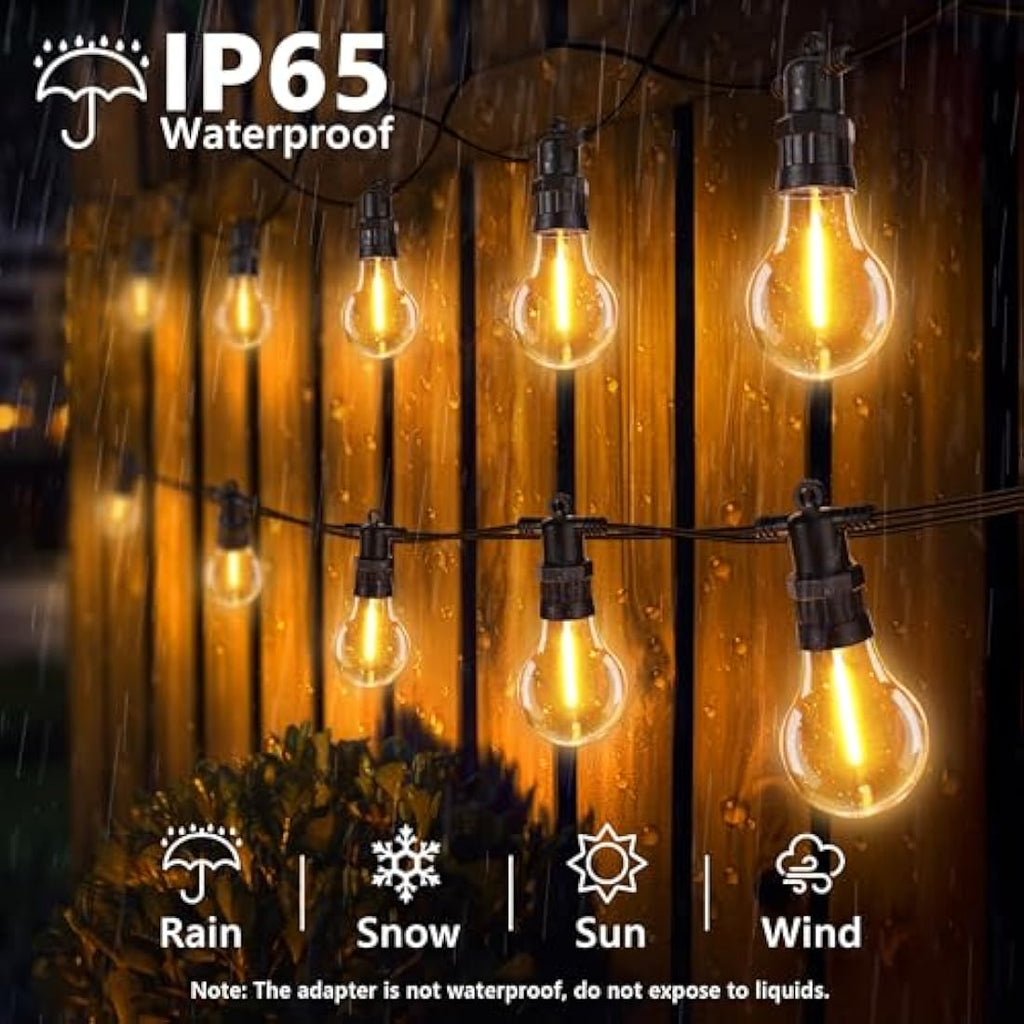 Joomer Festoon Lights Outdoor: 28.5M Mains Powered String Lights, 8 Modes