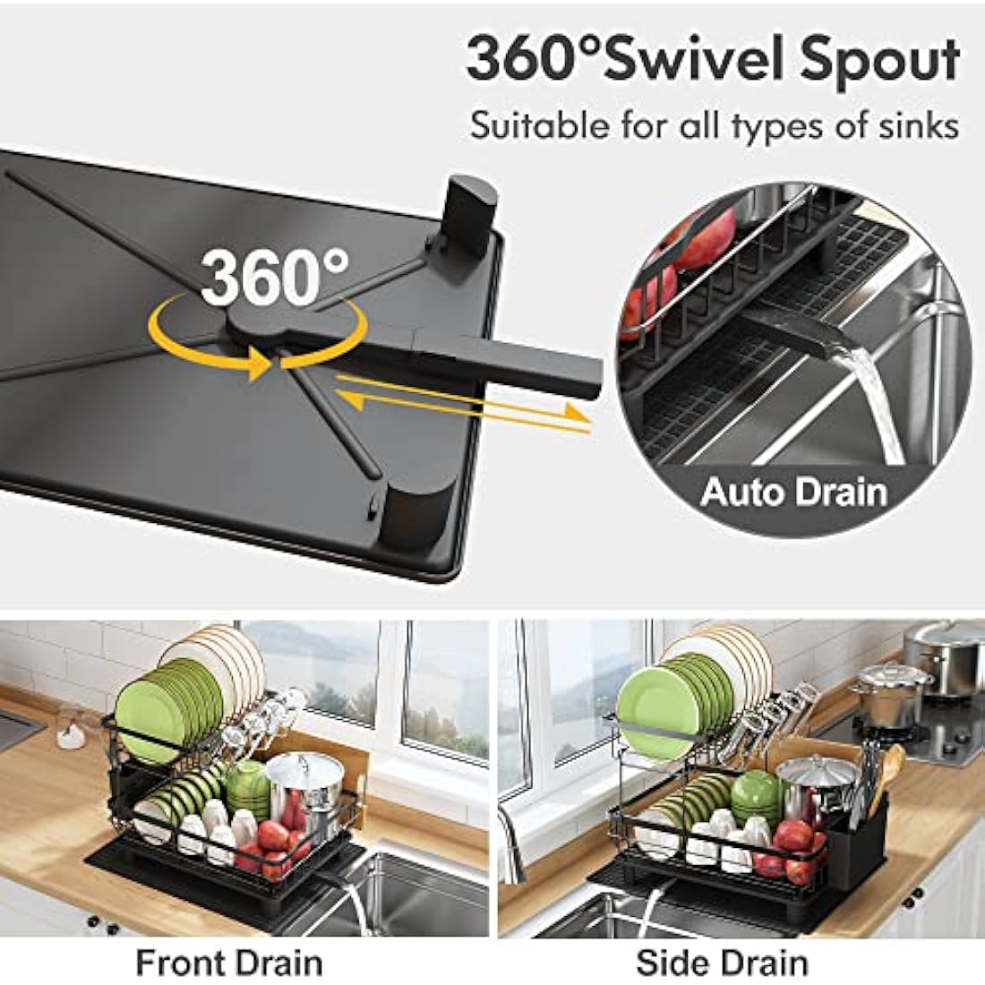 Jolof Store 2-Tier Dish Drying Rack | Stainless Steel Kitchen Organizer