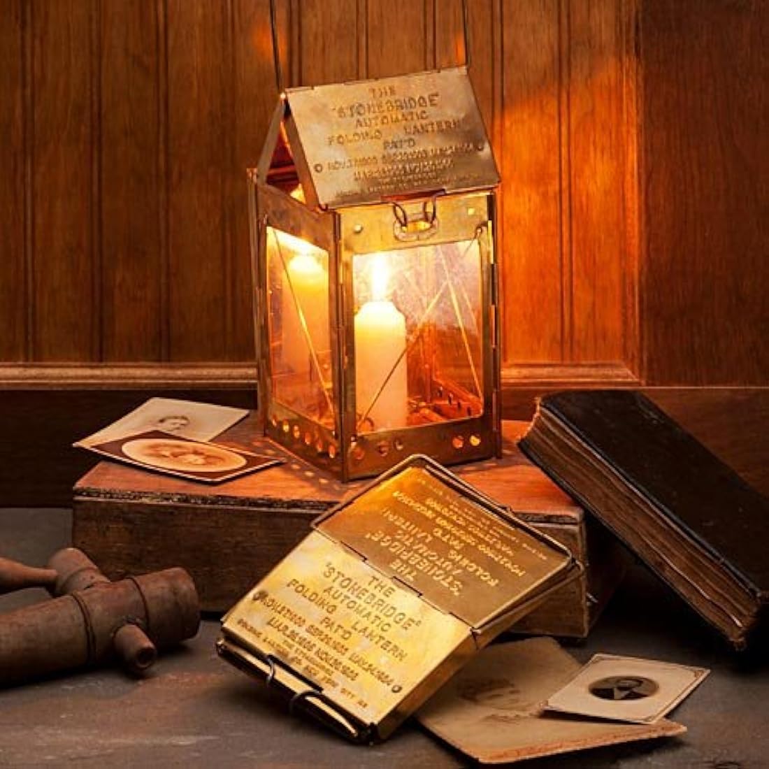 Kings County Tools Brass Candle Lantern – Collapsible Vintage Camping Gear