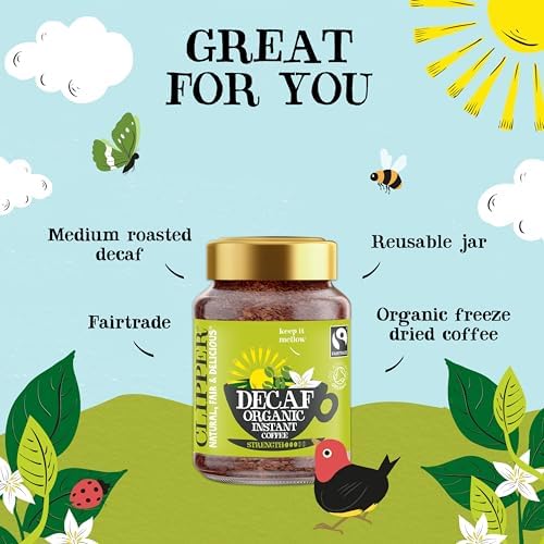 Clipper Organic Decaf Instant Coffee – 6 x 100g Fairtrade Arabica
