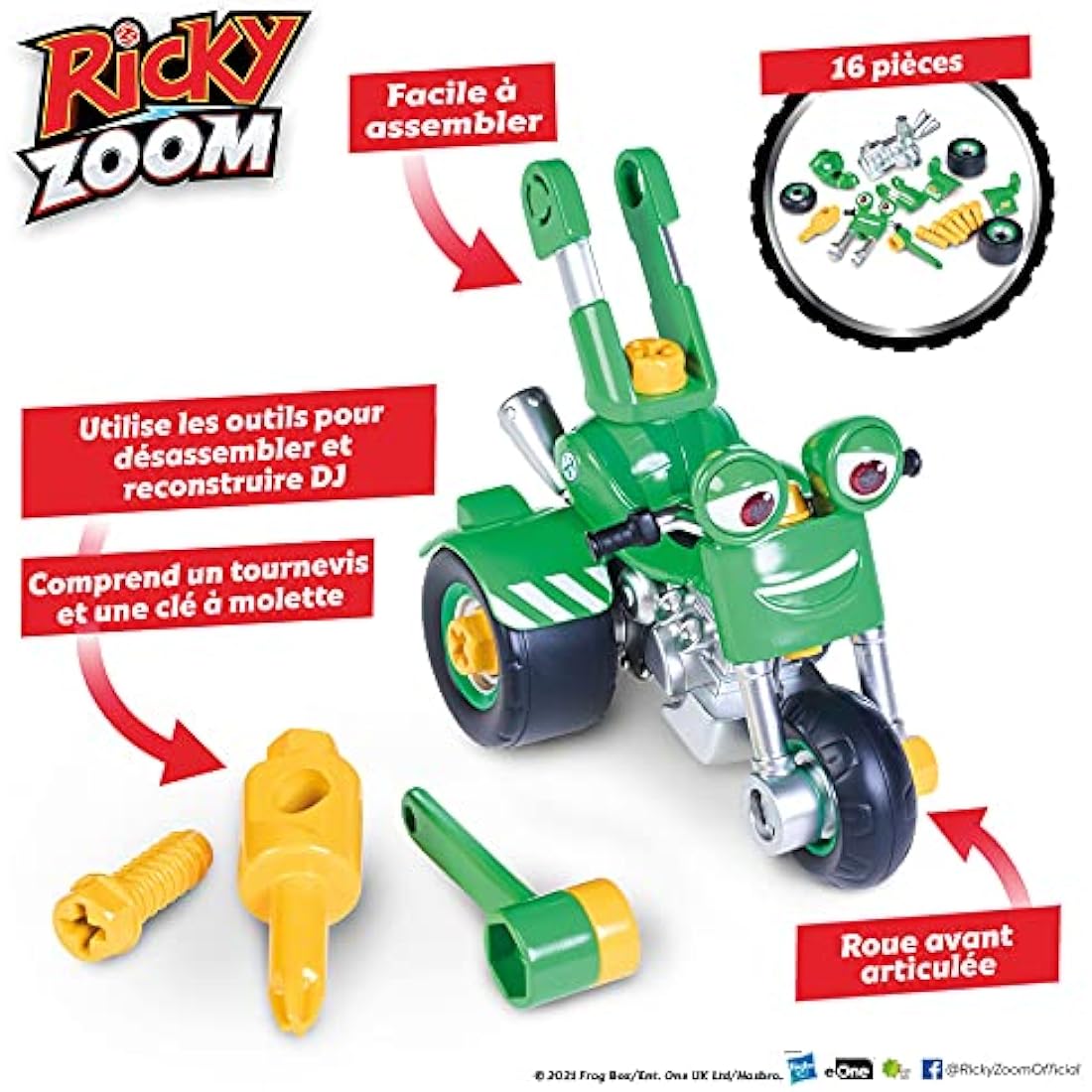Ricky Zoom DJ Rumbler Take-Apart Motorbike Toy – 7-Inch Construction Set