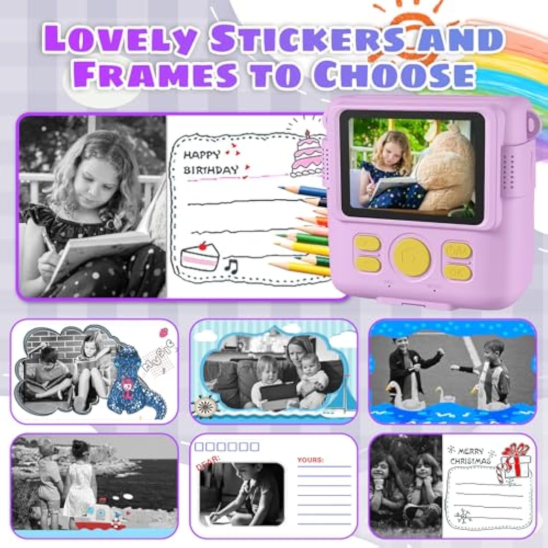 Kids Instant Print Camera – 1080P Digital Video with 32GB SD