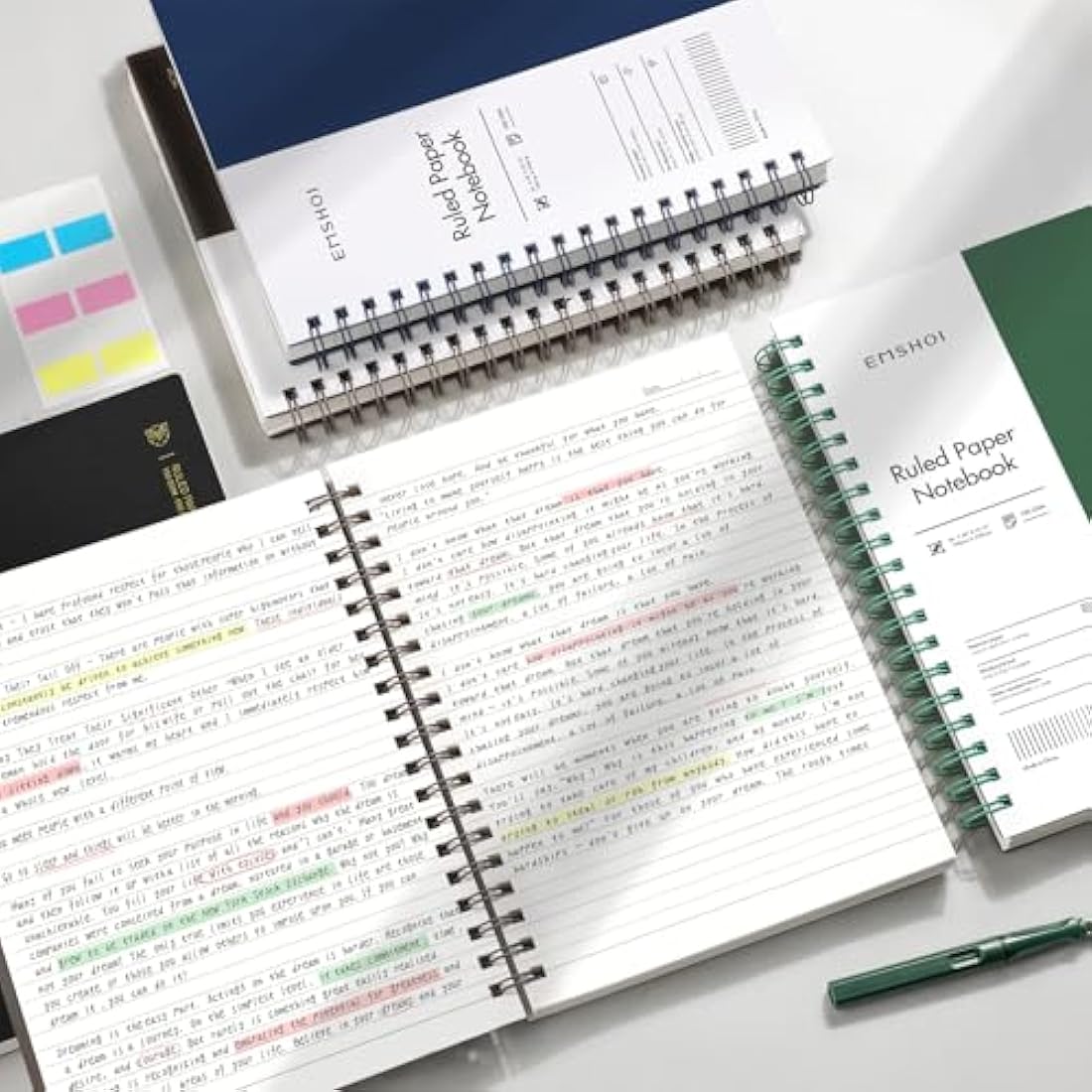 EMSHOI B5 College Ruled Spiral Notebook | 300 Pages 100gsm Journal