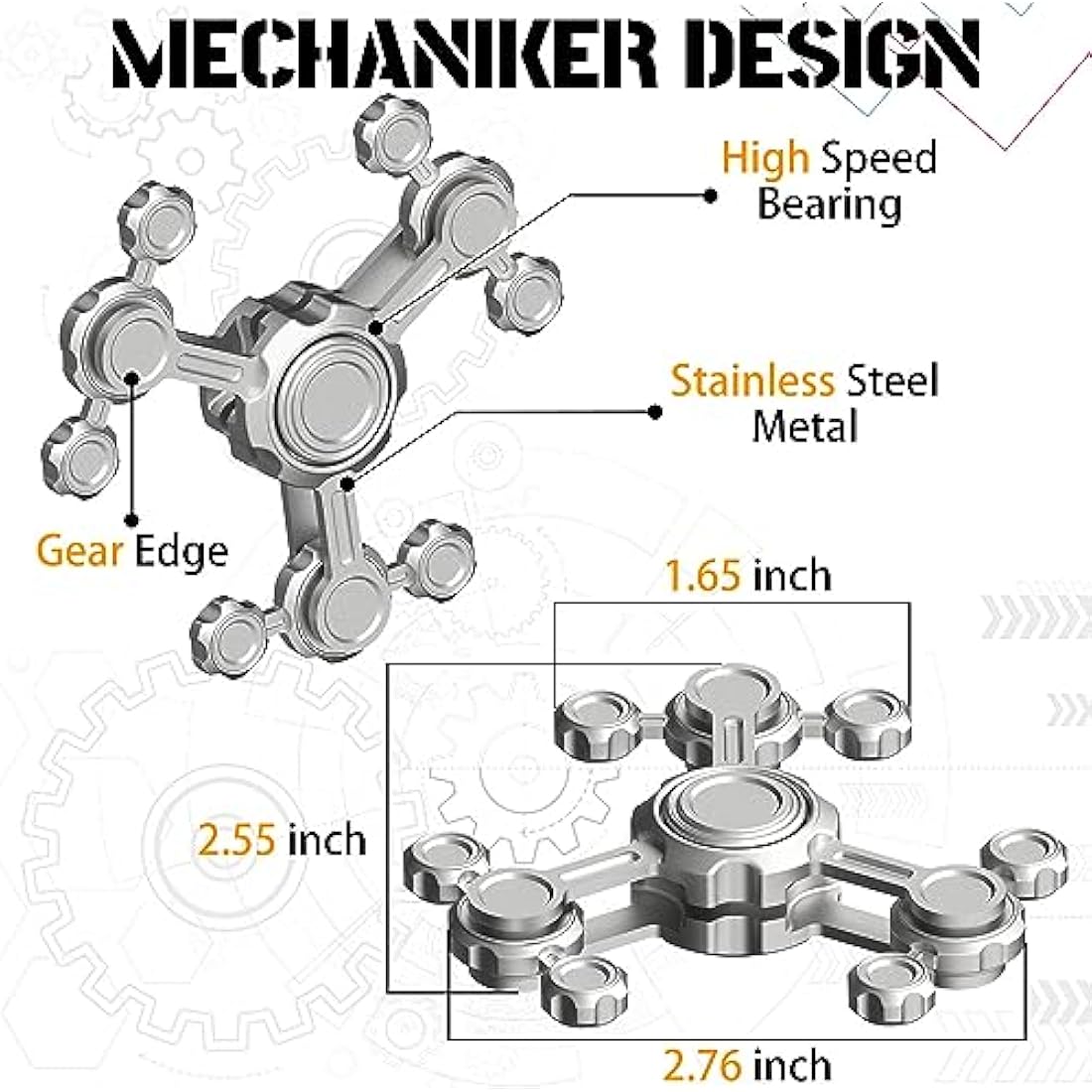Metal Gear Fidget Spinner – Retro Desk Toy for Stress Relief