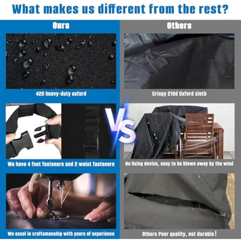 SIRUITON Garden Furniture Cover | 420D Waterproof Oxford Patio Set Cover