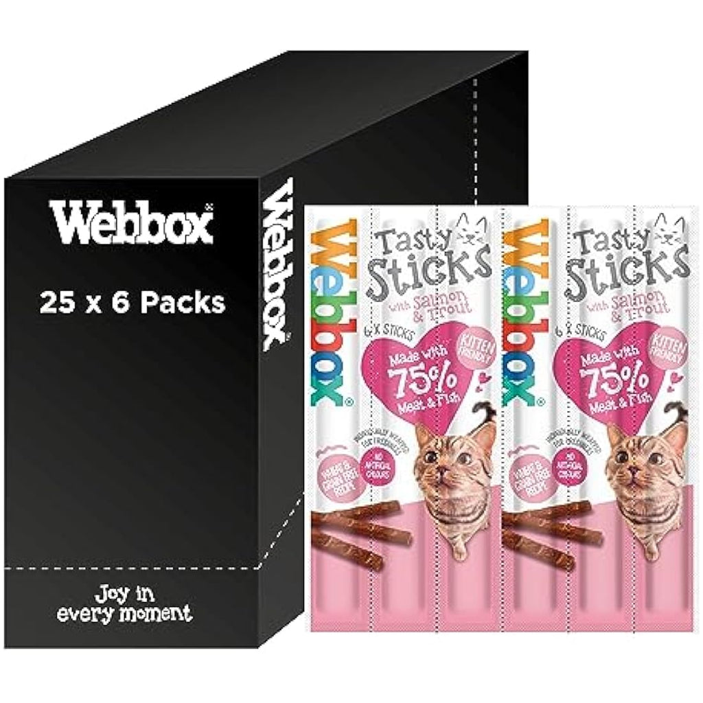 Webbox Tasty Sticks Cat Treats | Salmon & Trout | Grain Free (150 Sticks)