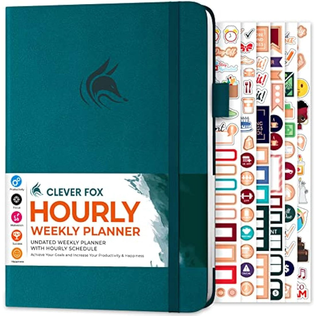 Clever Fox Undated Weekly Planner – A5 Hourly Schedule & Organizer