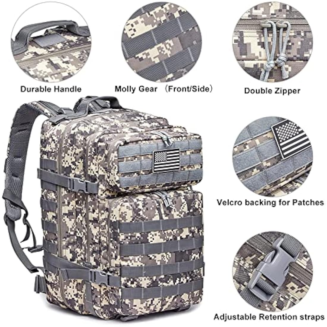 G4Free 40L Tactical Molle Backpack – Durable 1000D Hiking Assault Pack