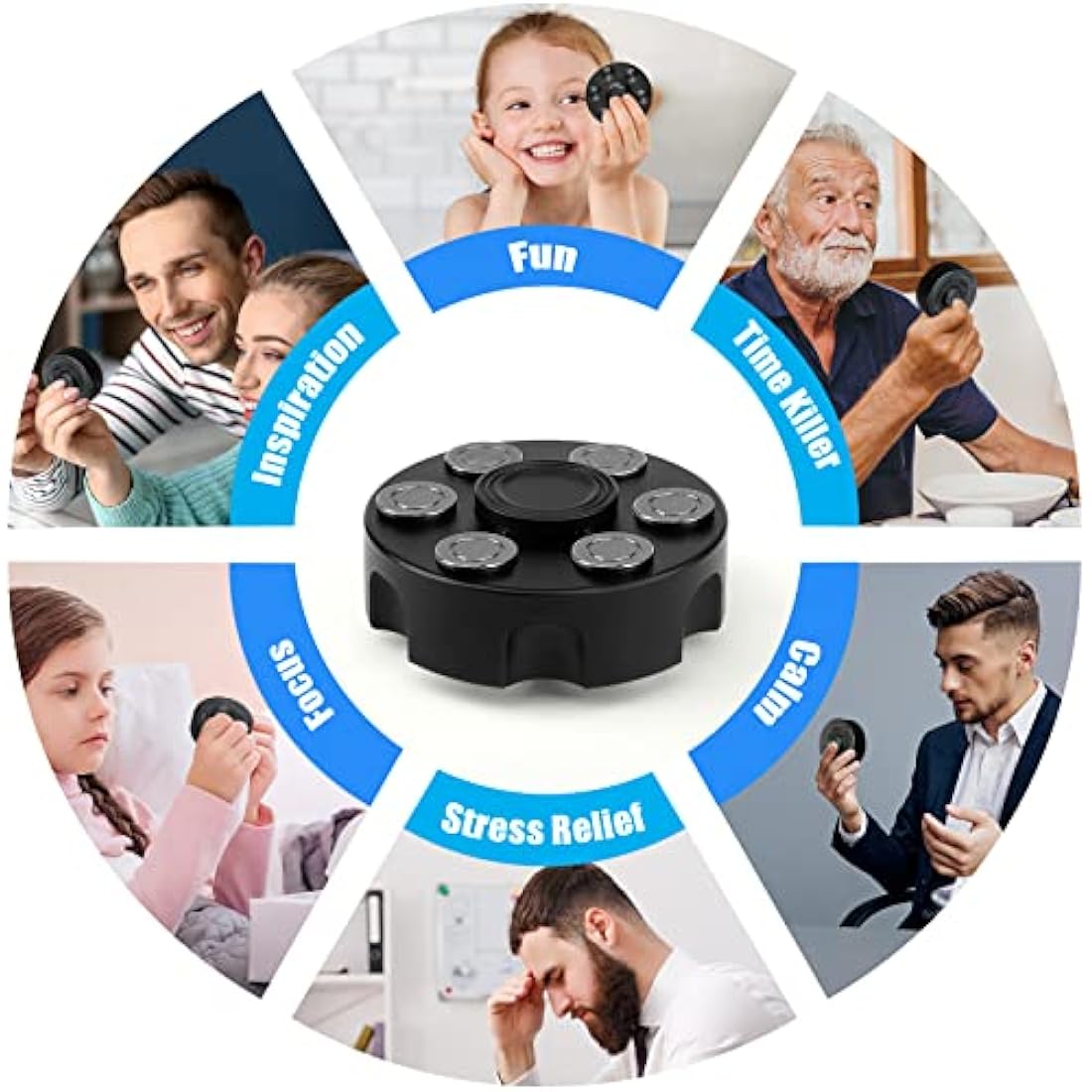 Metal Fidget Spinner – Black Alloy Sensory Desk Toy
