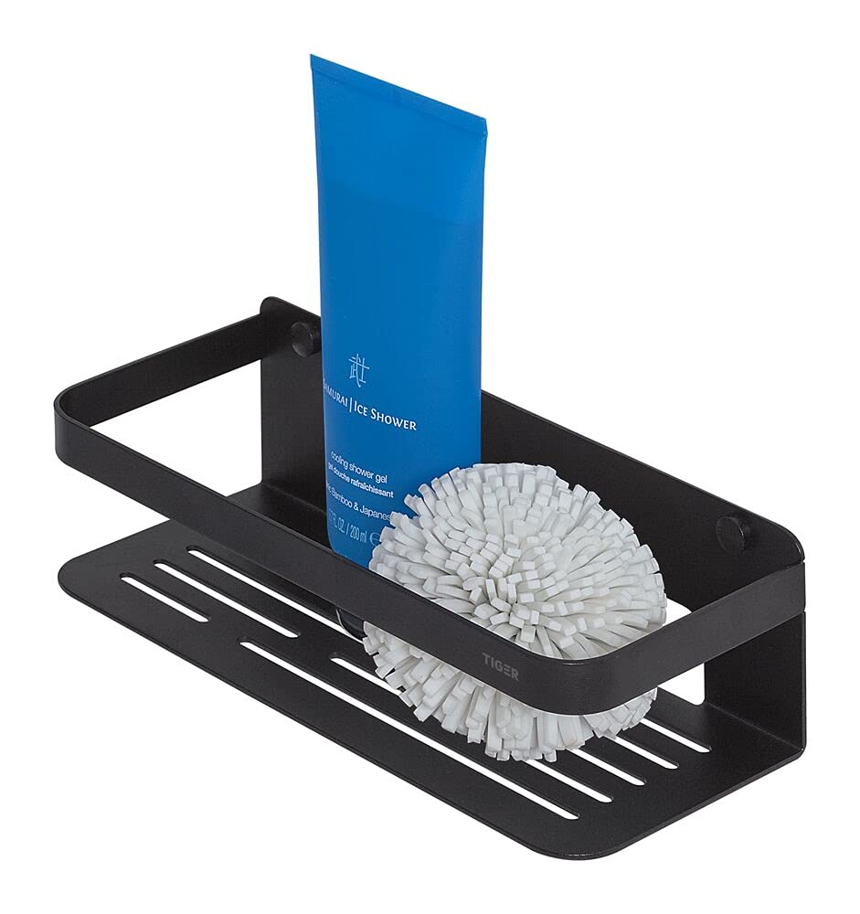 Tiger Caddy Small Shower Basket - Black Stainless Steel Wall Mount