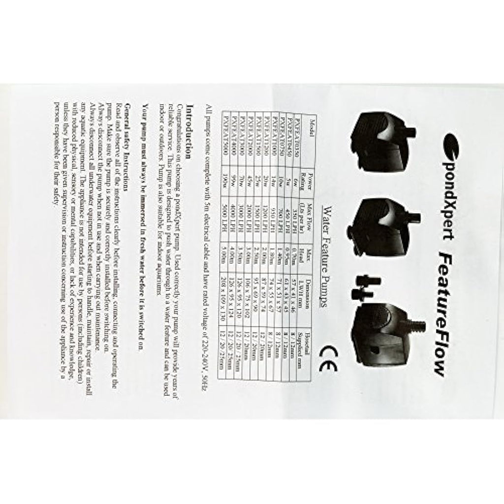 PondXpert FeatureFlow 750 Water Feature Pump - 700 LPH Submersible