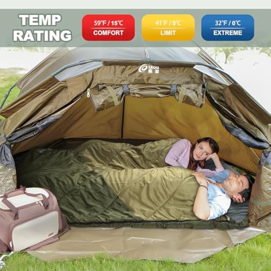 Mcota Double Sleeping Bag | XL Queen Size Waterproof Camping Gear