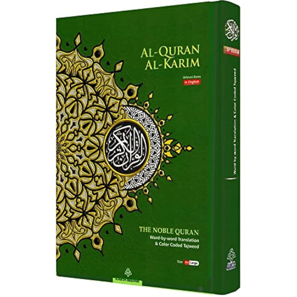 Maqdis Quran A4: Word for Word Arabic-English Translation with Tajweed