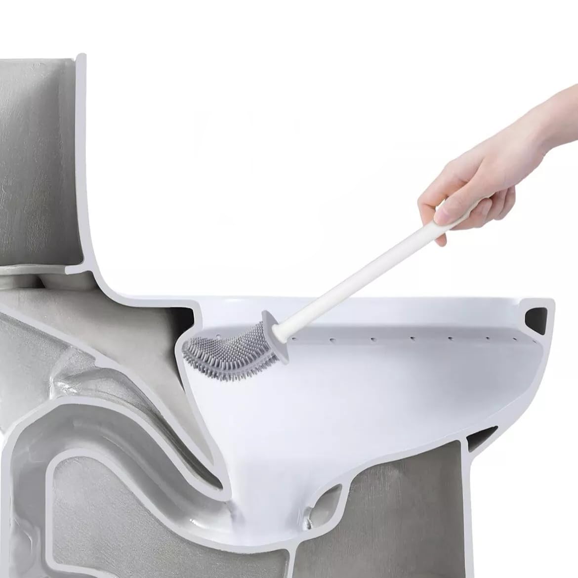 Jolof Store Silicone Toilet Brush and Holder - Quick Drying Deep Cleaner