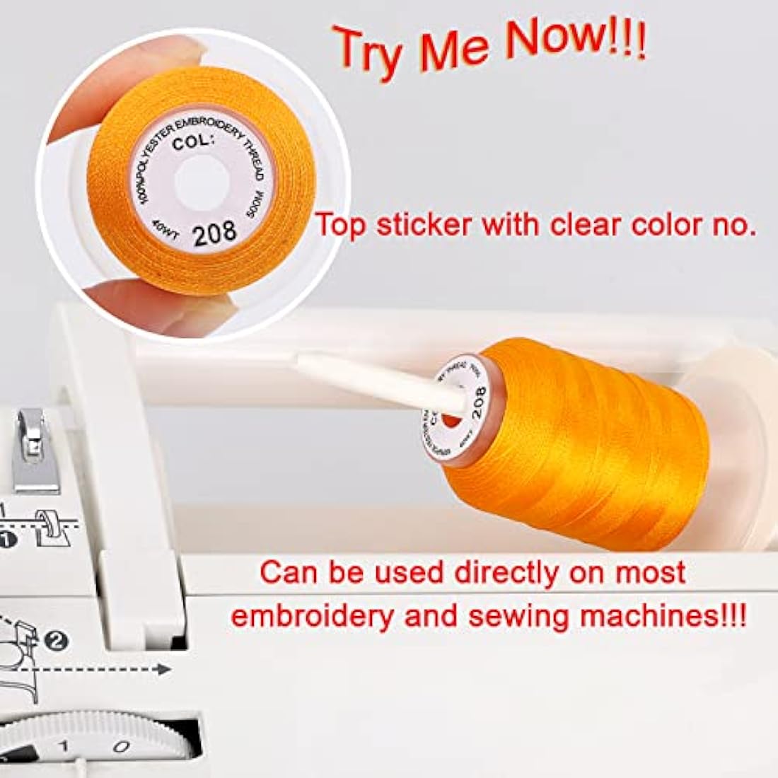 New brothread 63 Brother Colors Polyester Embroidery Thread Kit - 500M