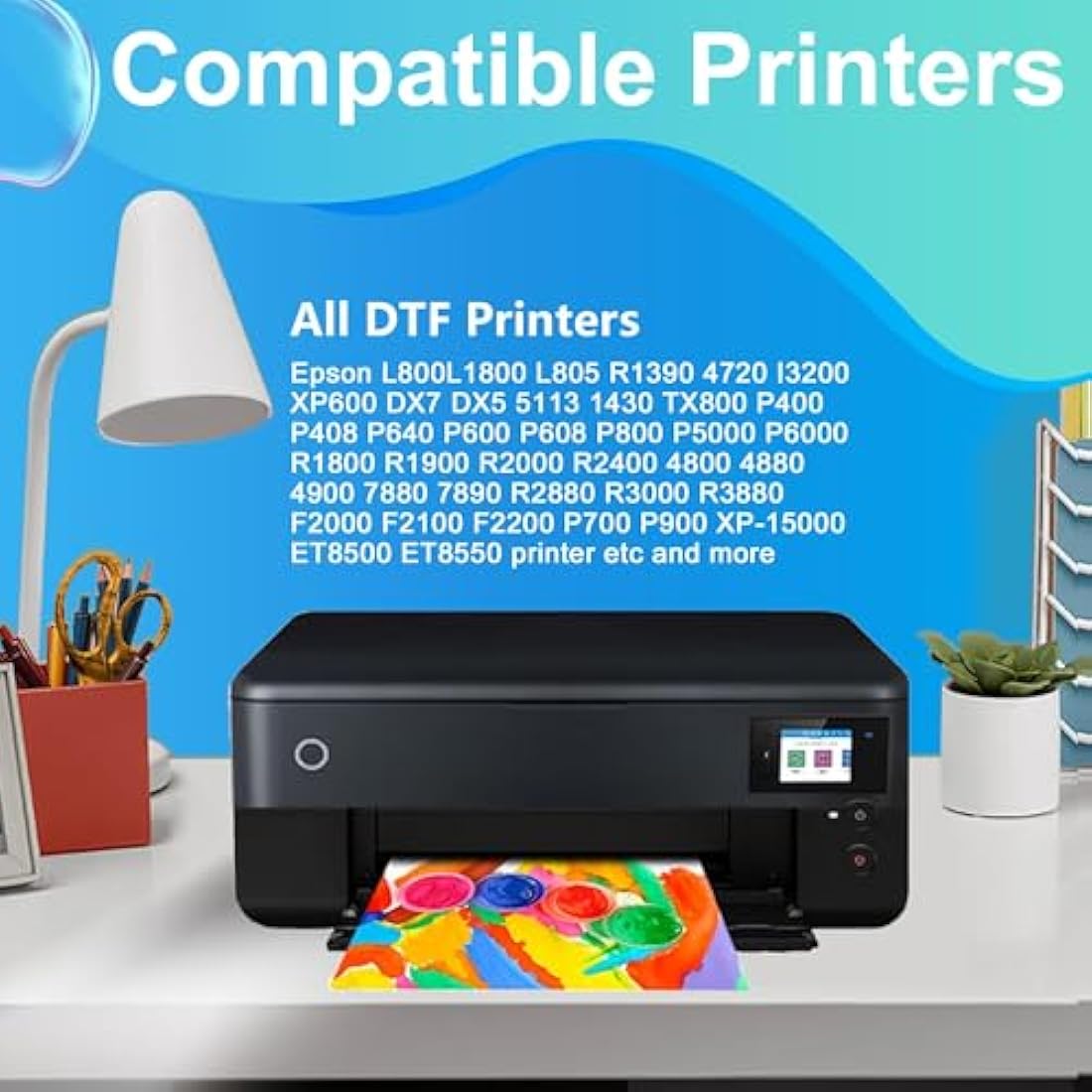 LCL Premium DTF Ink Refill Kit | 1500ml CMYK+2W for Epson Inkjet Printers