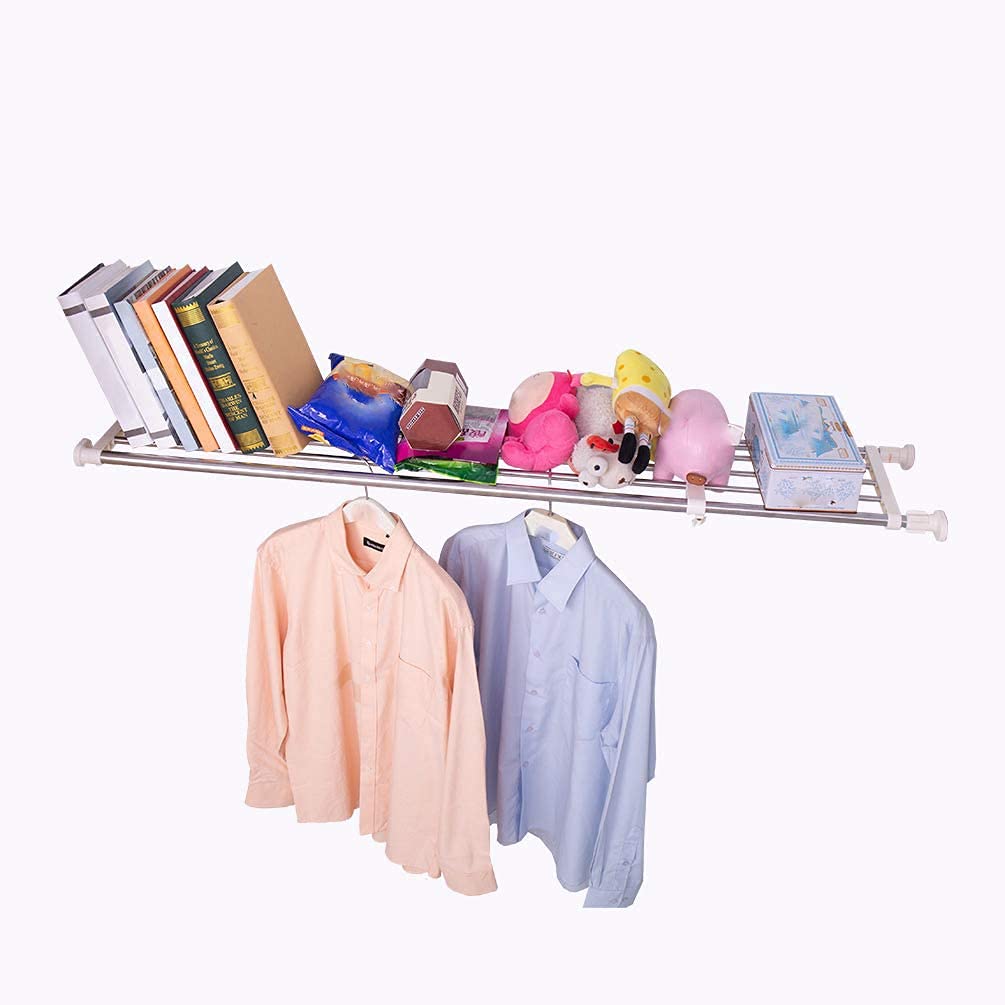 Hershii Adjustable Wardrobe Tension Shelf | Expandable Closet Organizer