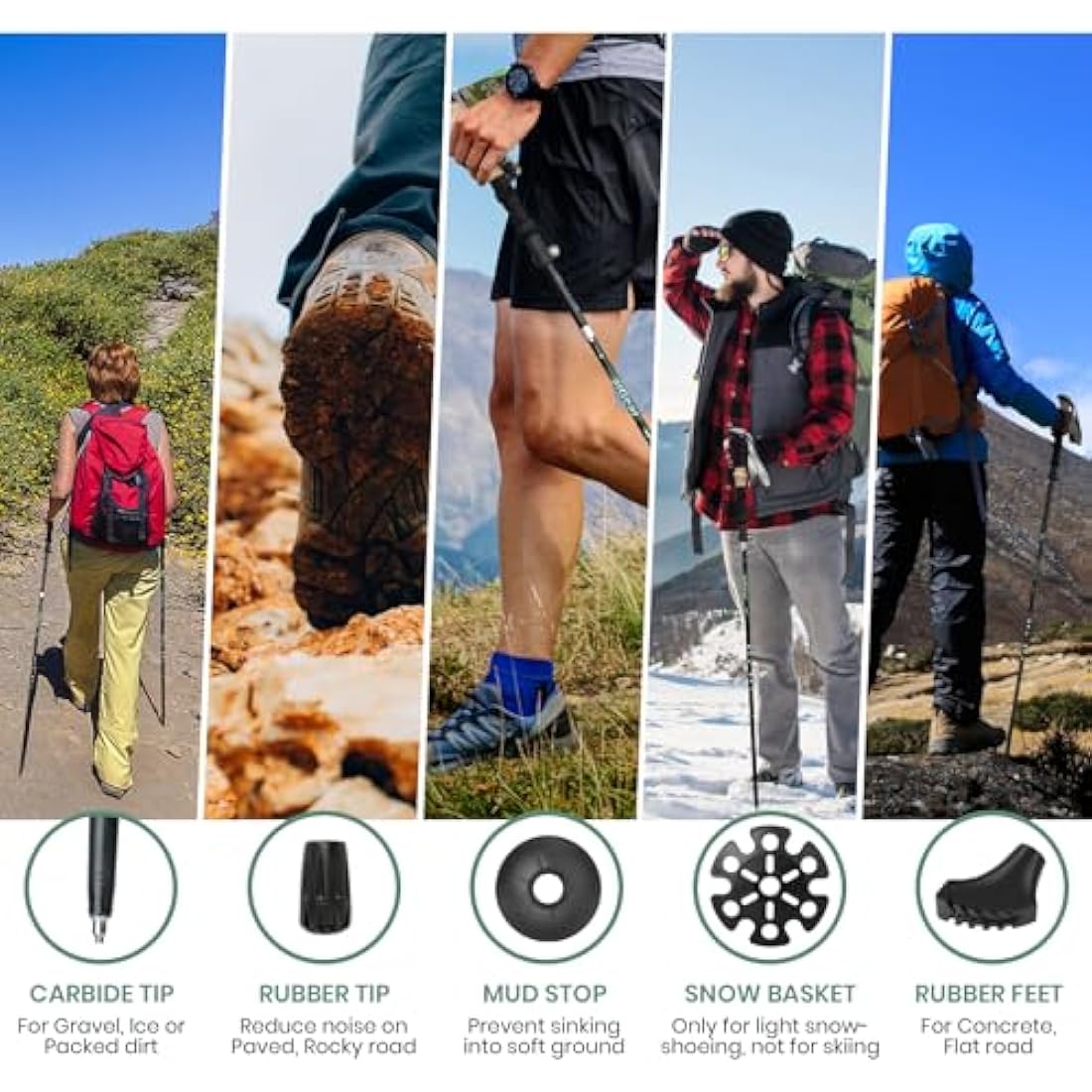 aiGear Aluminum Trekking Poles | Collapsible Ultralight Hiking Poles