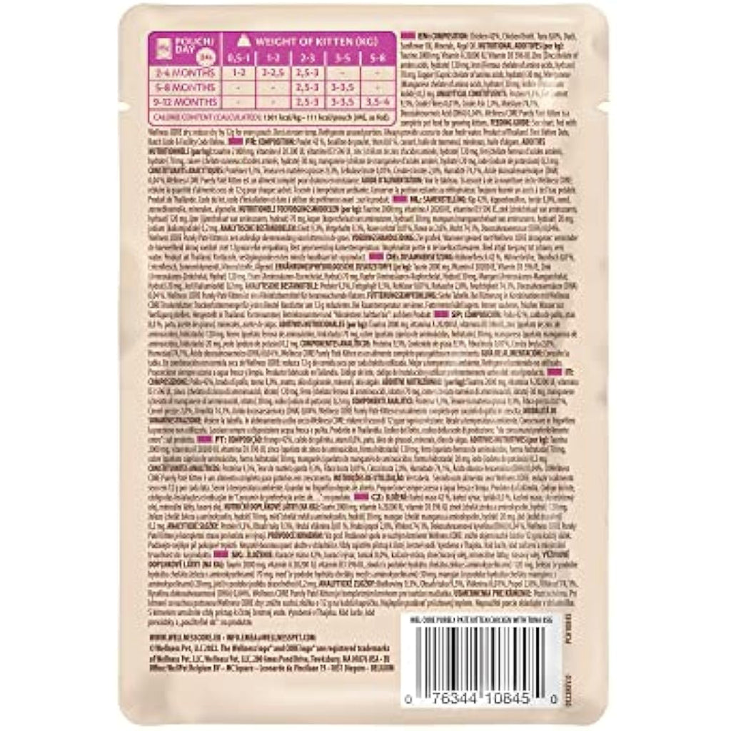 Wellness CORE Kitten Wet Food – Grain-Free Chicken & Tuna Paté (24x85g)