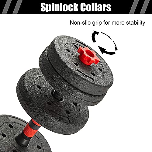 BCBIG Adjustable Dumbbells & Barbell Set | 10KG Home Gym Weights Pair
