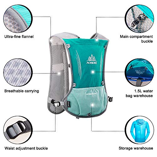 HINATAA Lightweight 5L Running Hydration Vest – Green Hiking Backpack