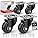 GBL Heavy Duty Castor Wheels - 50mm Swivel Rubber Trolley Wheels - 200kg
