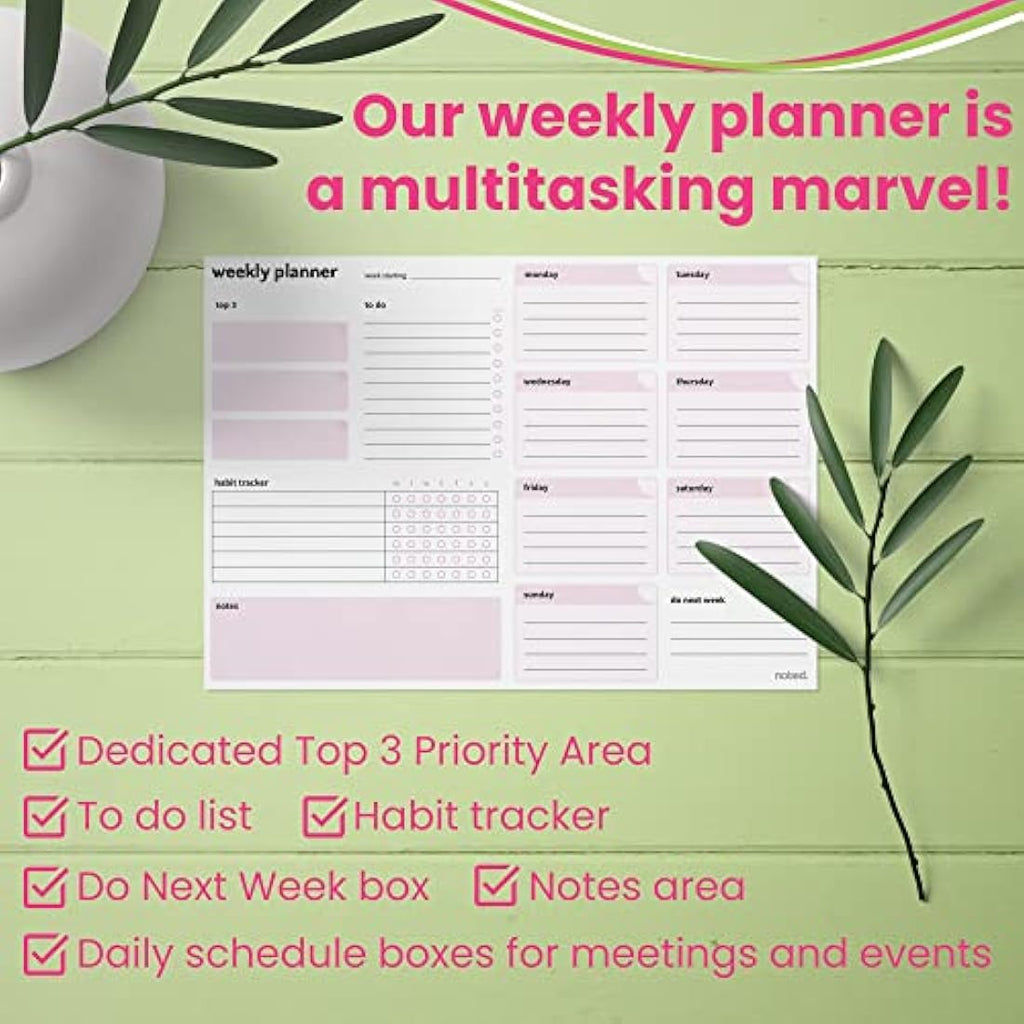 A4 Weekly Planner Pad – 52 Sheets with Habit Tracker & To Do