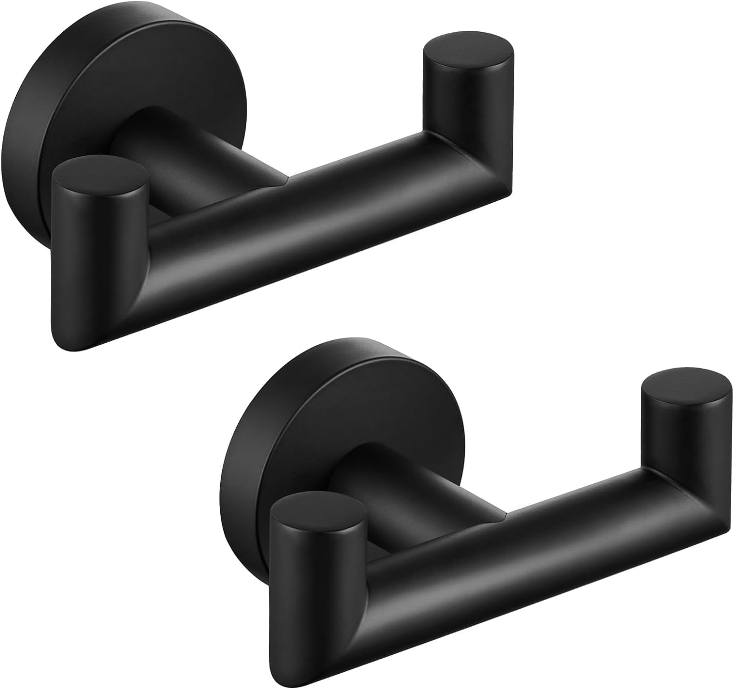 YUET Double Metal Coat Hooks – Heavy Duty Matte Black Door Hooks